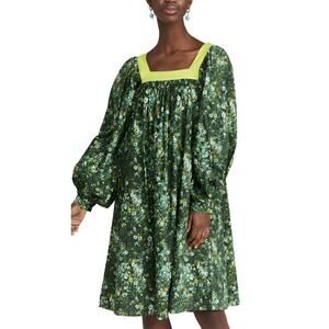 Batsheva‎ X Laura Ashley Peasant Beaumaris Floral Dress Size 4 Sherwood Forest